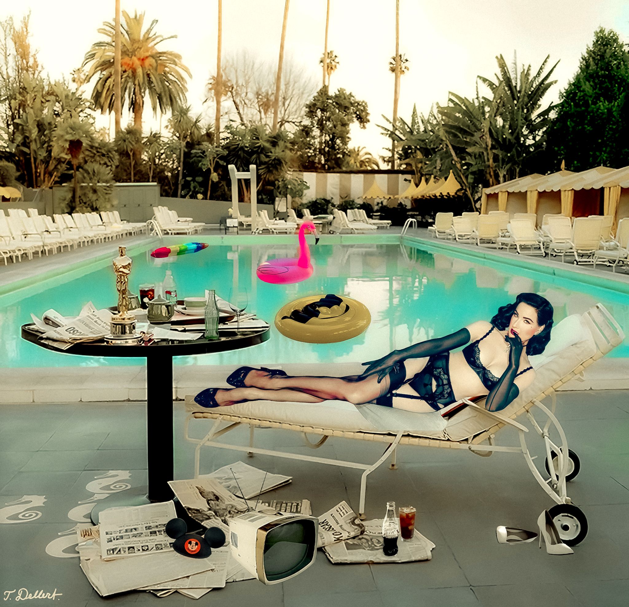 Dita resting at  the Beverly Hills Hotel  copy
